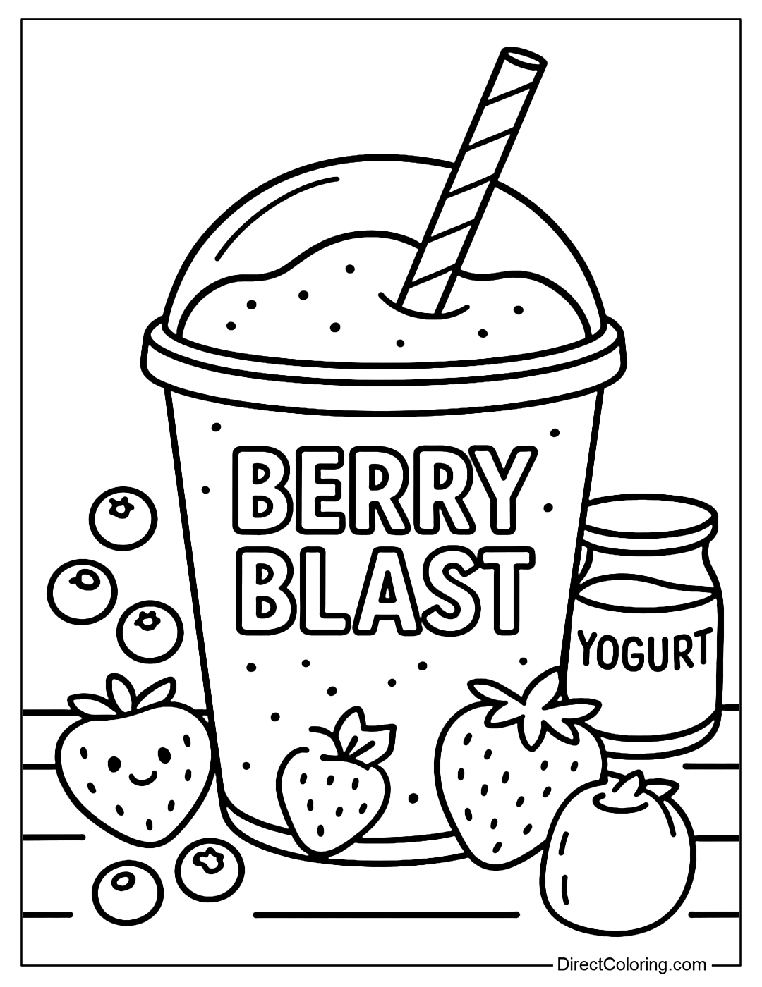 A smoothie coloring page called 